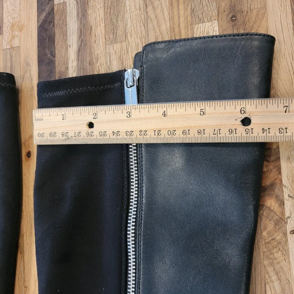 MICHAEL KORS Hamilton Stretch Leather Boots Size 6M Tall Riding Zip